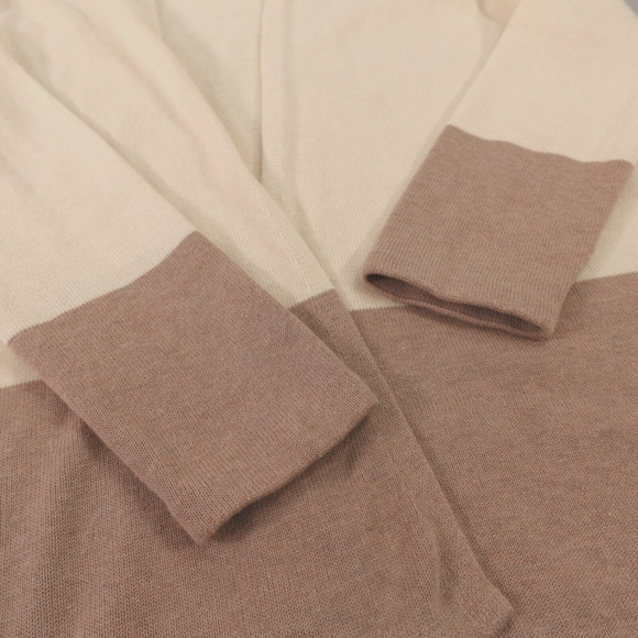 Eileen Fisher Open Front Cardigan Large Cream Long Polished Sleek Cotton Silk - Picture 13 of 14